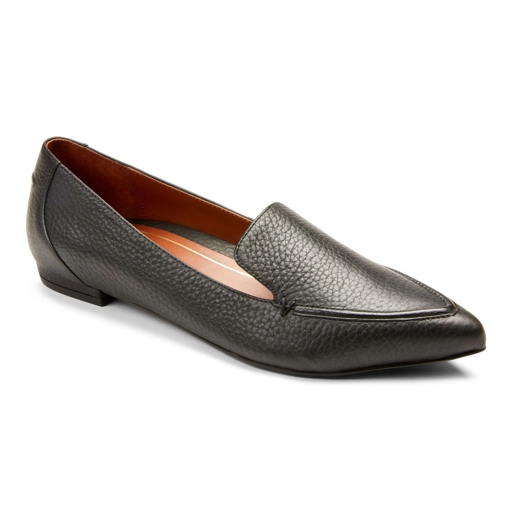 Vionic Black Leather Noah Flat